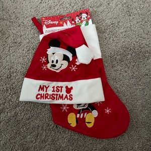 Mickey Mouse my first Christmas hat and stocking